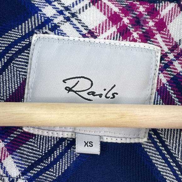 Rails Womens XS Hunter Plaid Button Up Flannel Shirt Long Sleeve Top - Picture 4 of 9